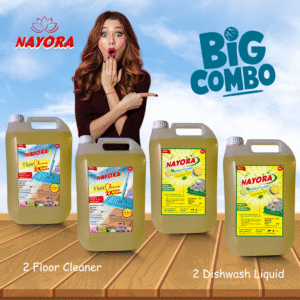 Nayora Floor Cleaner (5L x 2) + Dishwash Liquid (5L x 2) – Combo Pack